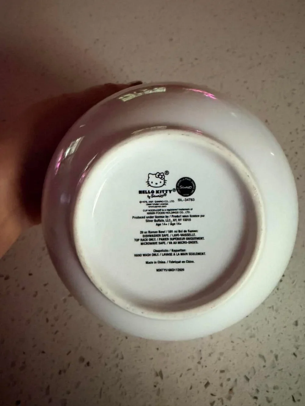 Hello Kitty x Nissin Cup Noodles Ramen Bowl 2011 Sanrio Ceramic Soup Bowl Chopst